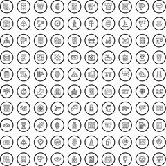 100 traffic icons set. Outline illustration of 100 traffic icons vector set isolated on white background