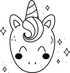 cute unicorn face