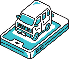 スマートフォンと軽商用車