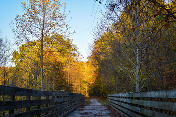 Small bridge on the Mon River Trail in Morgantown, West Virginia