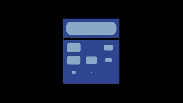 Animated calculator icon with a transparent background