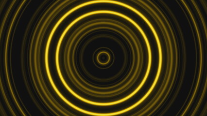 Obraz premium Yellow circle infinity tunnel background. 2D layout illustration