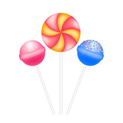 Lollipop sweets. Unhealthy eating concept. Icon 3D file PNG.