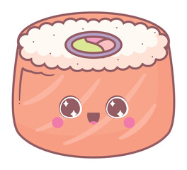 kawaii sushi roll illustration