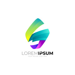 Abstract letter S logo template with simple design, colorful style