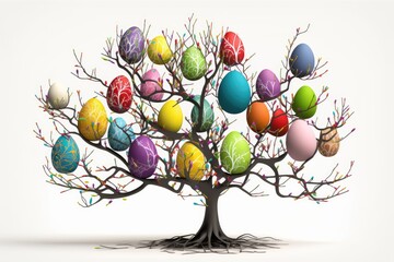 Fototapeta na wymiar easter eggs in the tree