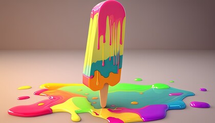 popsicle digital art illustration, Generative AI