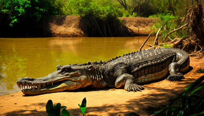 alligator in the swamp