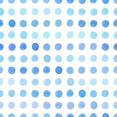 seamless watercolor illustration blue dot used for background texture, wrapping paper, textile greeting card template or wallpaper design