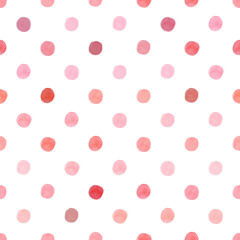 seamless watercolor illustration pink dot used for background texture, wrapping paper, textile greeting card template or wallpaper design