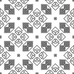 Stylish texture with figures from lines.Abstract geometric black and white pattern for web page, textures, card, poster, fabric, textile. Monochrome graphic repeating design. 