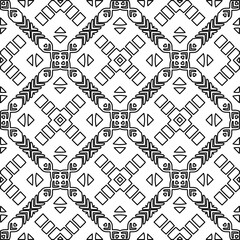 Stylish texture with figures from lines.Abstract geometric black and white pattern for web page, textures, card, poster, fabric, textile. Monochrome graphic repeating design. 