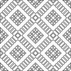 Stylish texture with figures from lines.Abstract geometric black and white pattern for web page, textures, card, poster, fabric, textile. Monochrome graphic repeating design. 