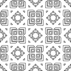 Stylish texture with figures from lines.Abstract geometric black and white pattern for web page, textures, card, poster, fabric, textile. Monochrome graphic repeating design. 
