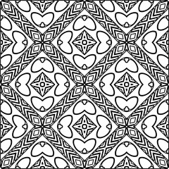 Stylish texture with figures from lines.Abstract geometric black and white pattern for web page, textures, card, poster, fabric, textile. Monochrome graphic repeating design. 