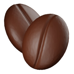 Coffee Bean 3D Illustration. Coffee Bean 3D Icon.