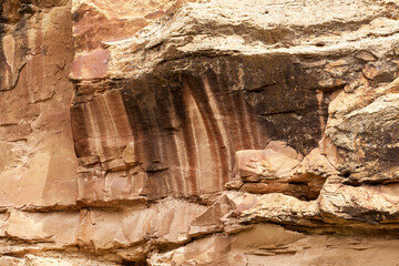 Barrier Canyon Style Pictographs on Sandstone Panel in Sego Canyon near Thompson Springs, Utah