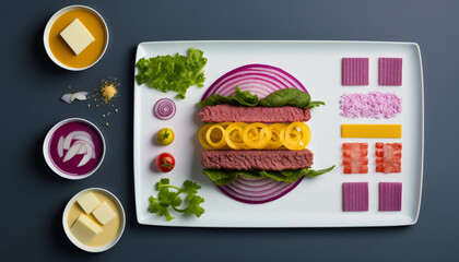 illustration of a plate with food