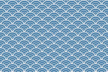 日本風イラスト背景☆青海波模様☆ベクター素材