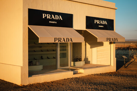 Prada Marfa at sunrise, Valentine, Texas