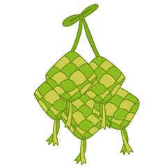 Traditional Ketupat Eid Mubarak Kareem

