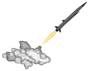 Hypersonic missile launch with smoke trail