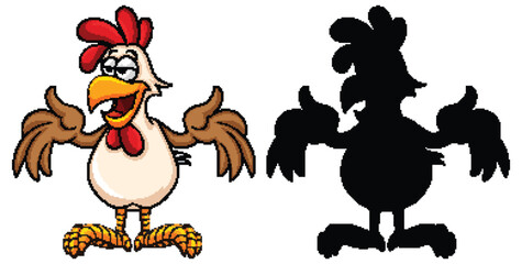 silhouette of standing chicken