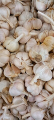 Garlic, Background of garlic bulbs.