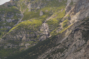 Karakoram high mountain hills. Nature landscape background, Skardu-Gilgit, Pakistan. Travel on holiday vacation.