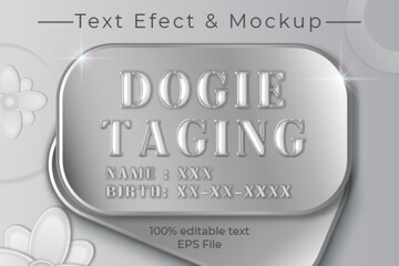 Editable dogie taging vector text effect and mockup