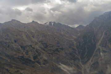 Karakoram high mountain hills. Nature landscape background, Skardu-Gilgit, Pakistan. Travel on holiday vacation.