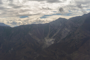 Karakoram high mountain hills. Nature landscape background, Skardu-Gilgit, Pakistan. Travel on holiday vacation.