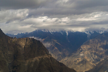 Plakat Karakoram high mountain hills. Nature landscape background, Skardu-Gilgit, Pakistan. Travel on holiday vacation.