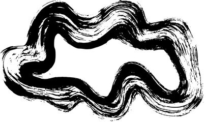 Ink Dry Brush Grunge Wave Free Hand Frame