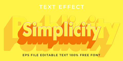 Simplicity 3d text effect logo mockup vector template mockup