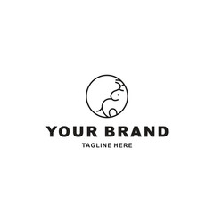 elephant logo with a line inside the circle