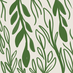 Minimal Pattern Vector Floral Leaf Design