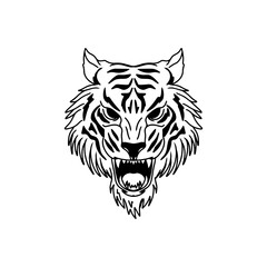 Abstract Skecth Head Tiger Vector Illustration