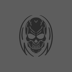 Abstract Hand made Black white skull