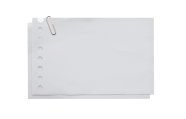 blank white note paper with clips