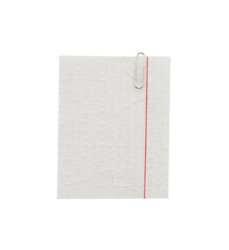 blank white note paper with clip