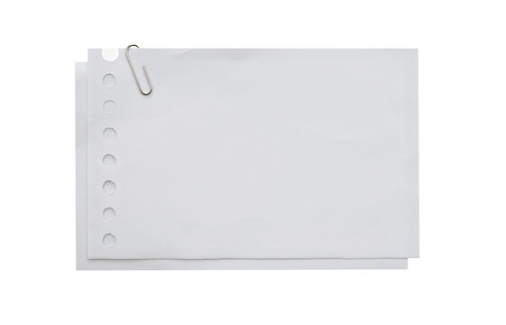 blank white note paper with clips