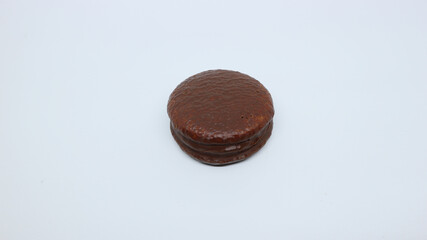 delicious and sweet choco pie with bite marks