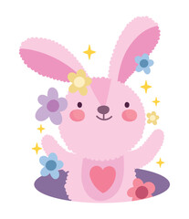 rabbit and flowers spring