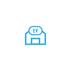 EV garage iconic logo design illustration