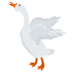 flying white goose