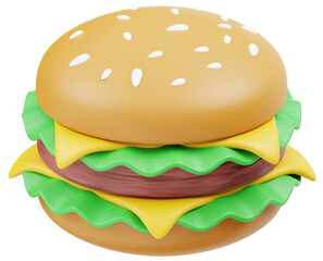 Burger 3D Icon
