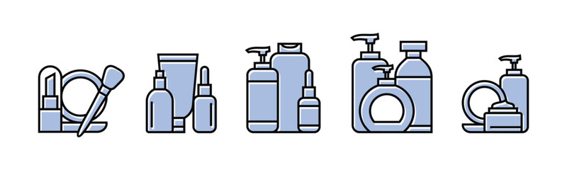 Vector graphic of cosmetic icon collection