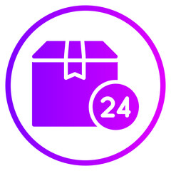 24 hours gradient icon