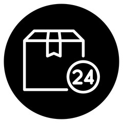 Obraz premium 24 hours glyph icon